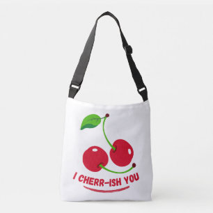 'I Cherr-ish You' Schattige Kersen Grappige Pun  Crossbody Tas