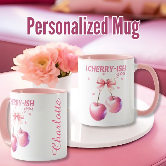 "I Cherry-ish You" Gepersonaliseerde gift van de V Mok