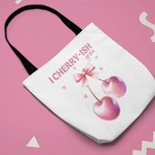 'I Cherry-ish You' met aangepaste naam Romantisch Tote Bag