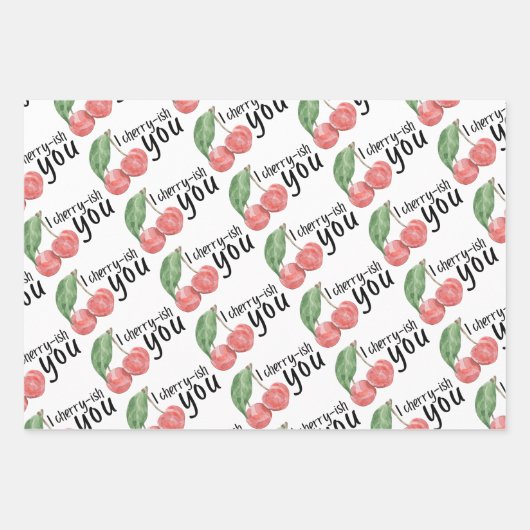 I Cherry-ish You Wrapping Paper Sheets (Voorkant 2)