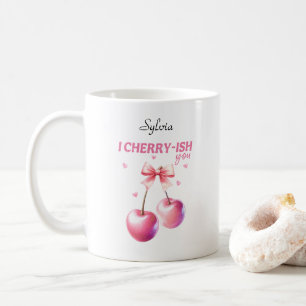 I Cherryish You Funny Cherry Pun aanpasbaar Koffiemok