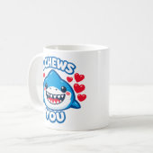 I Chews You Funny Shark Valentine Koffiemok (Voorkant links)