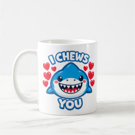 I Chews You Funny Shark Valentine Koffiemok