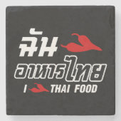 I Chili (Love) Thai Food Stenen Onderzetter (Voorkant)