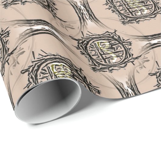 I-Ching Buff-ontwerp Cadeaupapier (Rol Hoek)