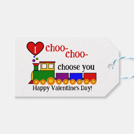 I choo-choo Choose You Valentine's Day Kid's cute Cadeaulabel (Voorkant (Horizontaal))