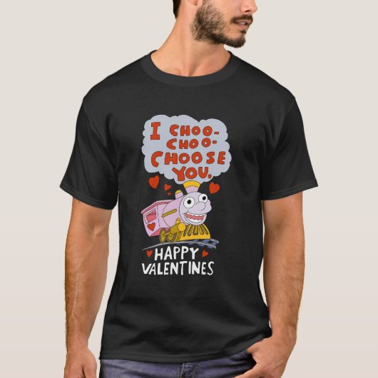 I Choo Choo Kies je Train Love Hearts Day T-shirt (Voorkant)