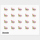 I choo-choo Valentine's Day Kid's Name Ronde Sticker (Vel)