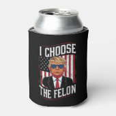 I Choose The Felon Funny Trump US Election Blikjeskoeler (Blikje Voorkant)