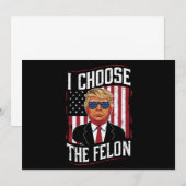 I Choose The Felon Funny Trump US Election Kaart (Voorkant / Achterkant)