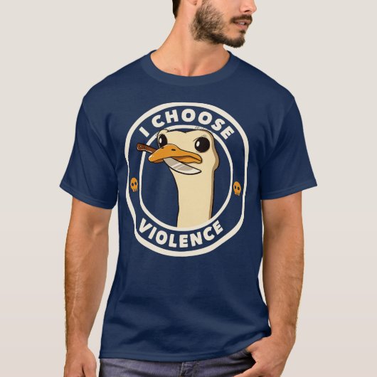 I Choose Violence Funny Emu by Tobe Fonseca T-shirt (Voorkant)