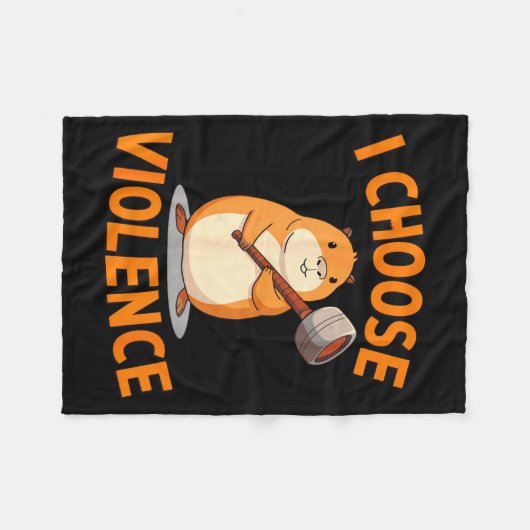I Choose Violence Funny Hamster Graphic  Fleece Deken (Voorkant (Horizontaal))