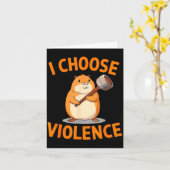 I Choose Violence Funny Hamster Graphic  Kaart (Gele Bloem)