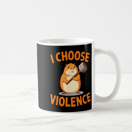 I Choose Violence Funny Hamster Graphic  Koffiemok (Rechts)