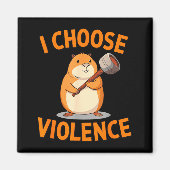 I Choose Violence Funny Hamster Graphic  Magneet (Voorkant)