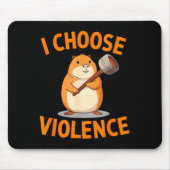 I Choose Violence Funny Hamster Graphic  Muismat (Voorkant)