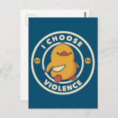 I Choose Violence Meme Duck Chick Chicken Gore Briefkaart (Voorkant / Achterkant)