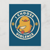 I Choose Violence Meme Duck Chick Chicken Gore Briefkaart (Voorkant)