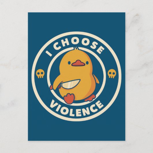 I Choose Violence Meme Duck Chick Chicken Gore Briefkaart (Voorkant)