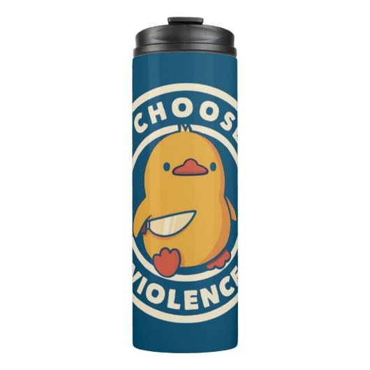 I Choose Violence Meme Duck Chick Chicken Gore Thermosbeker (Voorkant)