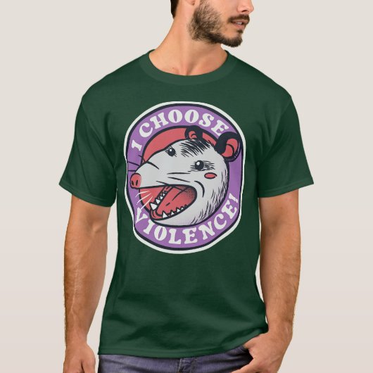 I Choose Violence Skunk Opossum by Tobe Fonseca T-shirt (Voorkant)