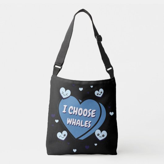 I Choose Whales Funny Gift voor walvisliefhebbers Crossbody Tas (Voorkant)