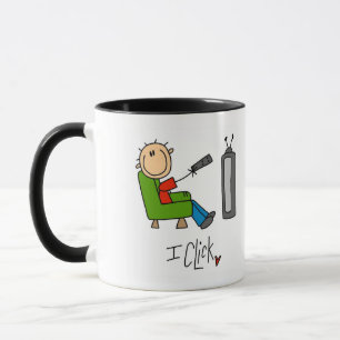 I Click TV-verslaafde T-shirts en cadeaus Mok