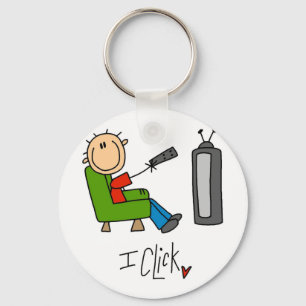 I Click TV-verslaafde T-shirts en cadeaus Sleutelhanger