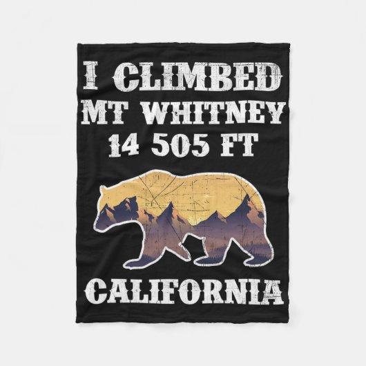 I Climbed Mount Whitney California 14505 Ft  Fleece Deken (Voorkant)