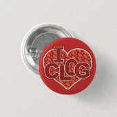 I Clog Clogger Heart Clogging Ronde Button 3,2 Cm (Voorkant /achterkant)