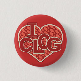 I Clog Clogger Heart Clogging Ronde Button 3,2 Cm