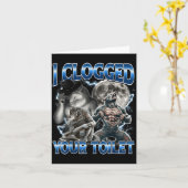 I Clogged Your Toilet Funny Alpha Wolf Meme Stud B Kaart (Gele Bloem)