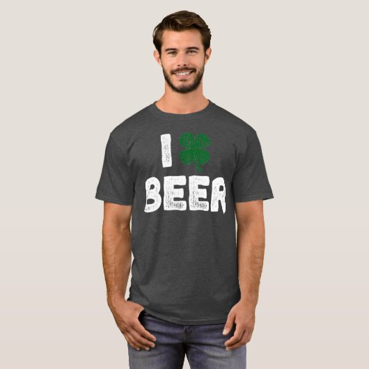 I Clover Beer St Patricks Day Funny Irish Lover T-shirt (Voorkant volledig)