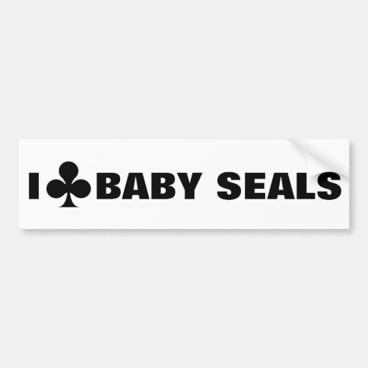 I CLUB BABY SEALS BUMPERSTICKER (Voorkant)