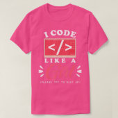 I Code als een Girl Computer Programming Cute Scie T-shirt (Design voorkant)