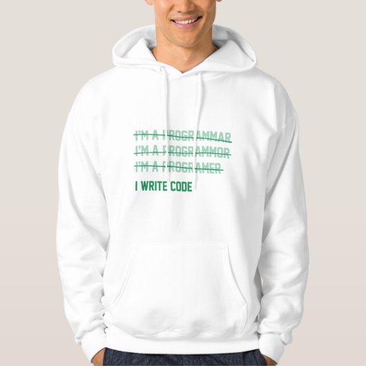 I Code schrijven Hoodie (Voorkant)