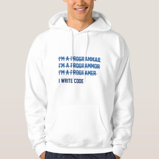 I Code schrijven Hoodie (Voorkant)