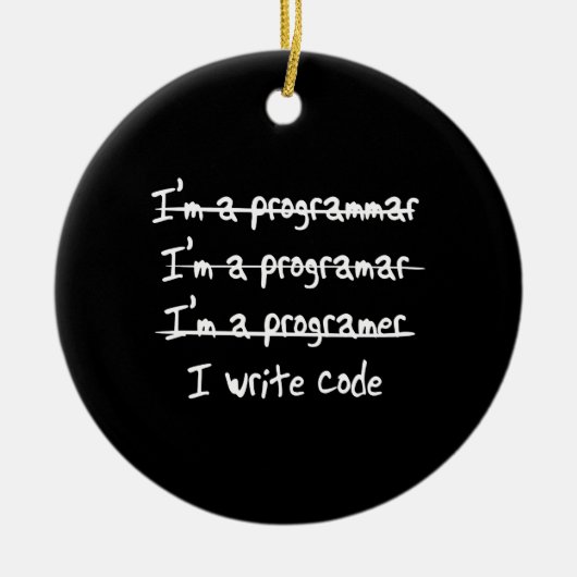 I Code schrijven Keramisch Ornament (Voorkant)