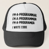 I Code schrijven Trucker Pet (Voorkant)