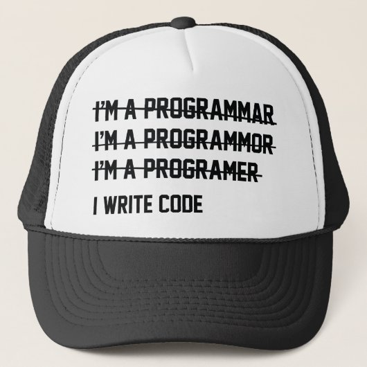 I Code schrijven Trucker Pet (Voorkant)