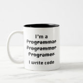 I Code schrijven Tweekleurige Koffiemok (Links)