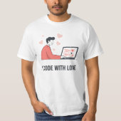 I Code With Love Web Developer Valentine Quote T-shirt (Voorkant)