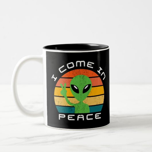 I Come In Peace  Alien  Space Tweekleurige Koffiemok (Links)