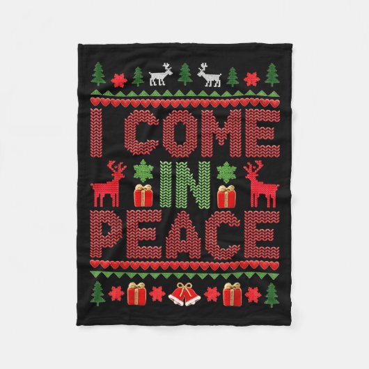 I Come In Peace Couple Matching Ugly Christmas Swe Fleece Deken (Voorkant)