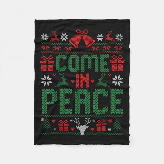 I Come In Peace Couple Matching Ugly Christmas Swe Fleece Deken (Voorkant)