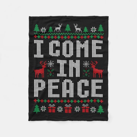 I Come In Peace Couple Matching Ugly Christmas Swe Fleece Deken (Voorkant)