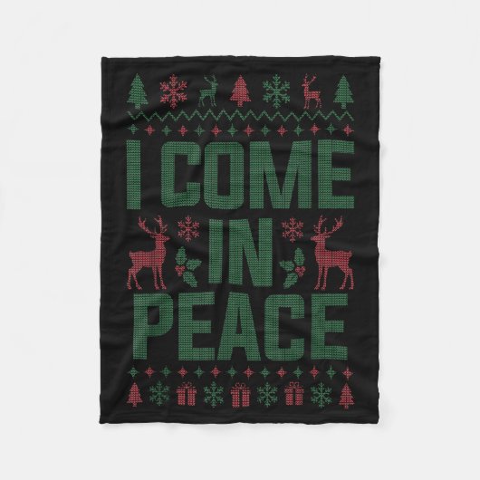 I Come In Peace Couple Matching Ugly Christmas Swe Fleece Deken (Voorkant)