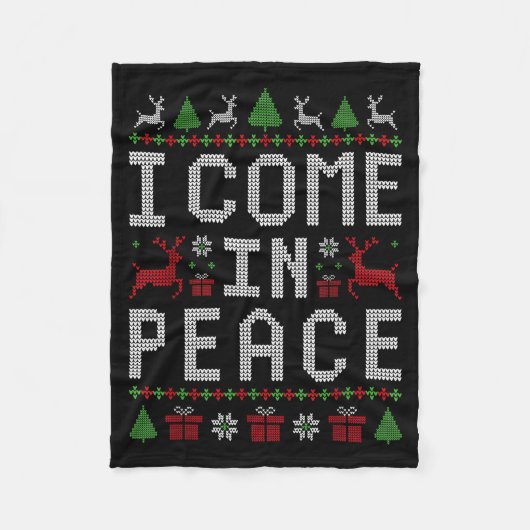 I Come In Peace Couple Matching Ugly Christmas Swe Fleece Deken (Voorkant)