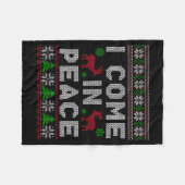 I Come In Peace Couple Matching Ugly Christmas Swe Fleece Deken (Voorkant (Horizontaal))