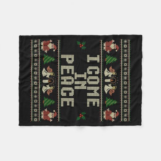 I Come In Peace Couple Matching Ugly Christmas Swe Fleece Deken (Voorkant (Horizontaal))